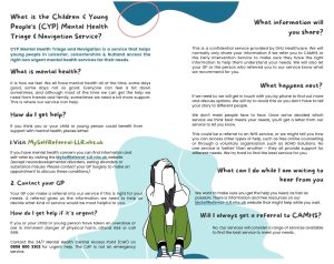 🌺My Self Referral -The Children and Young Peoples (CYP) Mental Health Triage & Navigation Service in LLR🌺 ❓What is the Children and Young Peoples (CYP) Mental Health Triage & Navigation Service? ✅CYP Mental Health Triage & Navigation is a service that helps young people in Leicester, Leicestershire and Rutland access the right non urgent mental health services for their needs. ❓How do I get help? ✅ If you think you or your child or young person could benefit from support with mental health, please either: 1️⃣ Visit: Myselfreferral-LLR.nhs.uk ❗️ if you have mental health concerns, you can find information and self refer by visiting the myselfreferral-LLR.nhs.uk website (except neurodevelopmental disorders, eating disorders or substance misuse. Please contact the GP surgery to make an appointment to discuss these conditions) 2️⃣ Contact your GP - your GP can make a referral into the service if this is right for your needs. A referral gives MySelf Referral the information they need to help them decide what kind of service would be most helpful to you. 3️⃣ How do I get help if it’s urgent? ❗️If you or your child or young person have taken an overdose or are in imminent danger of physical harm, attend A&E or call 999. ❗️Contact the 24/7 Mental Health Central Access Point (CAP) on 0800 800 3302 for urgent help. The CAP is not an emergency service. Please visit Myselfreferral-LLR.nhs.uk for help and more information